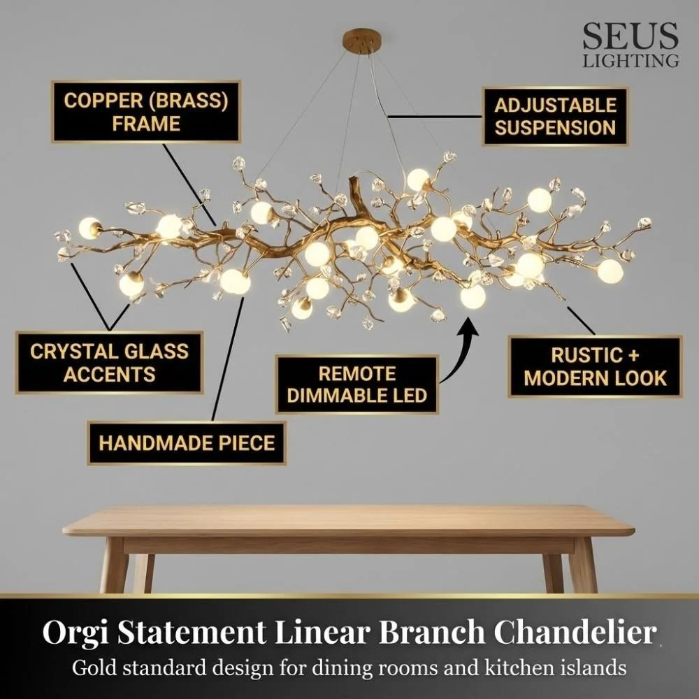 Orgi Statement Linear Branch Chandelier - Image 4