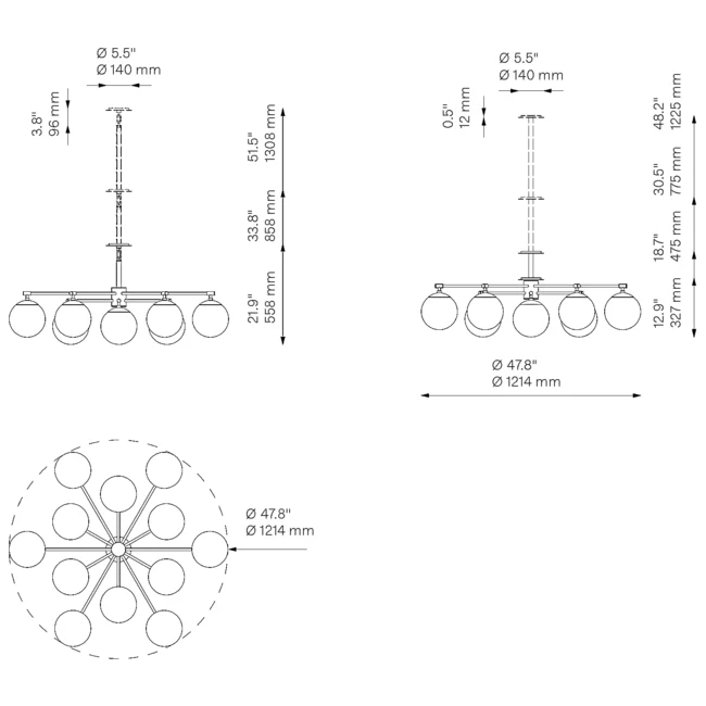 Umbrina Round Chandelier - Image 2