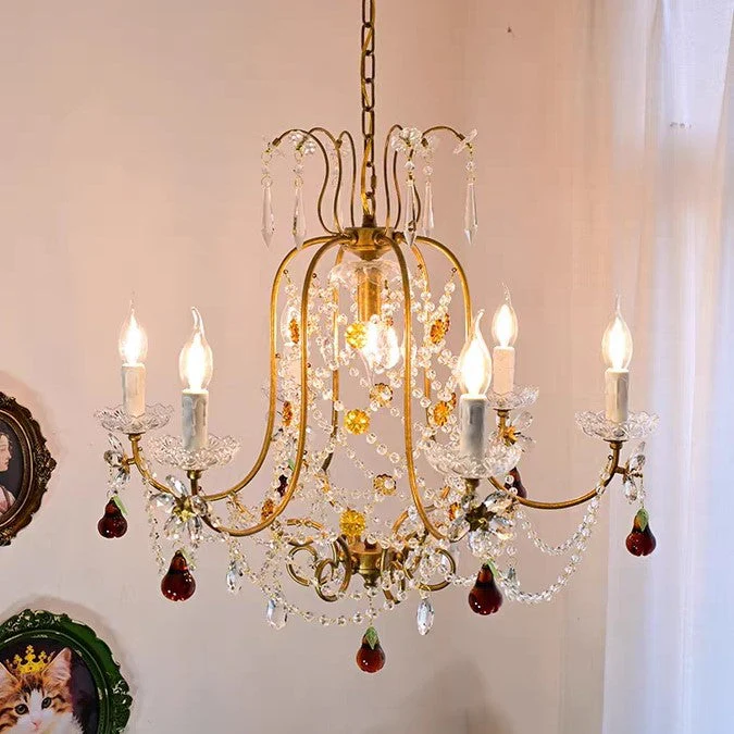 Ornate French Antique Crystal Ceiling Chandelier - Image 2