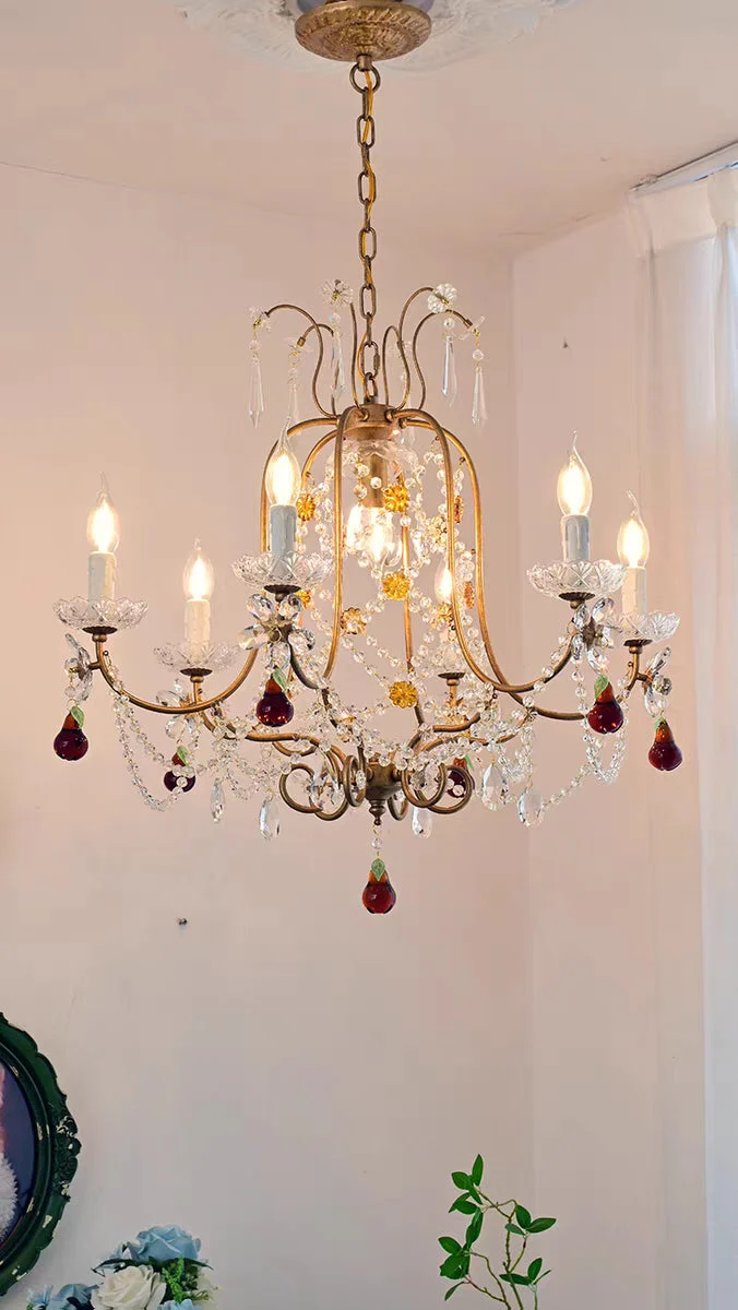Ornate French Antique Crystal Ceiling Chandelier - Image 3