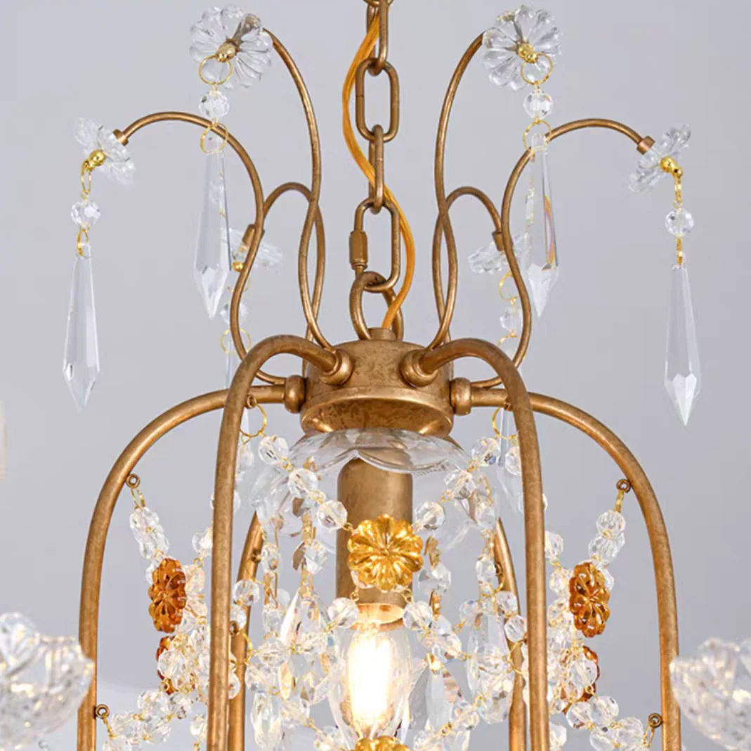 Ornate French Antique Crystal Ceiling Chandelier - Image 6
