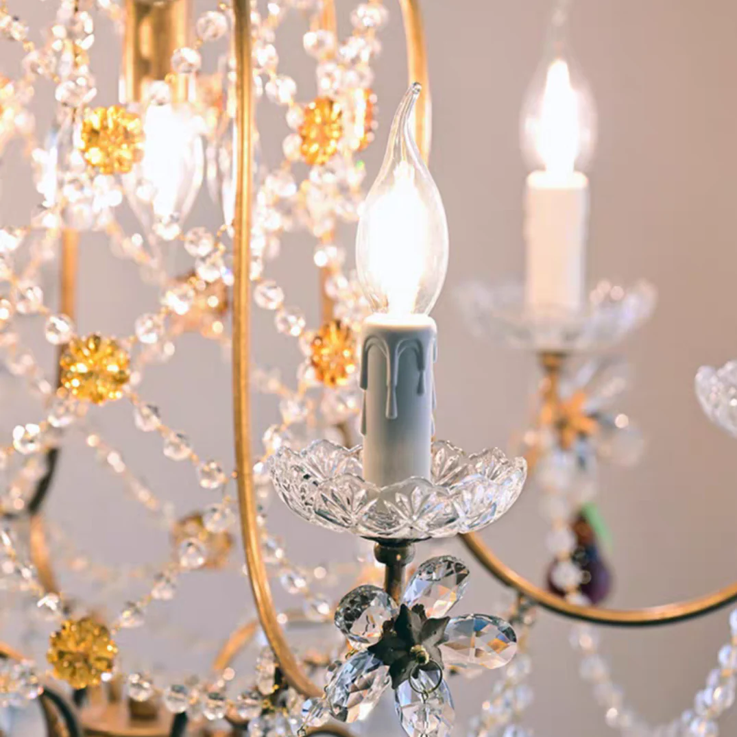 Ornate French Antique Crystal Ceiling Chandelier - Image 7
