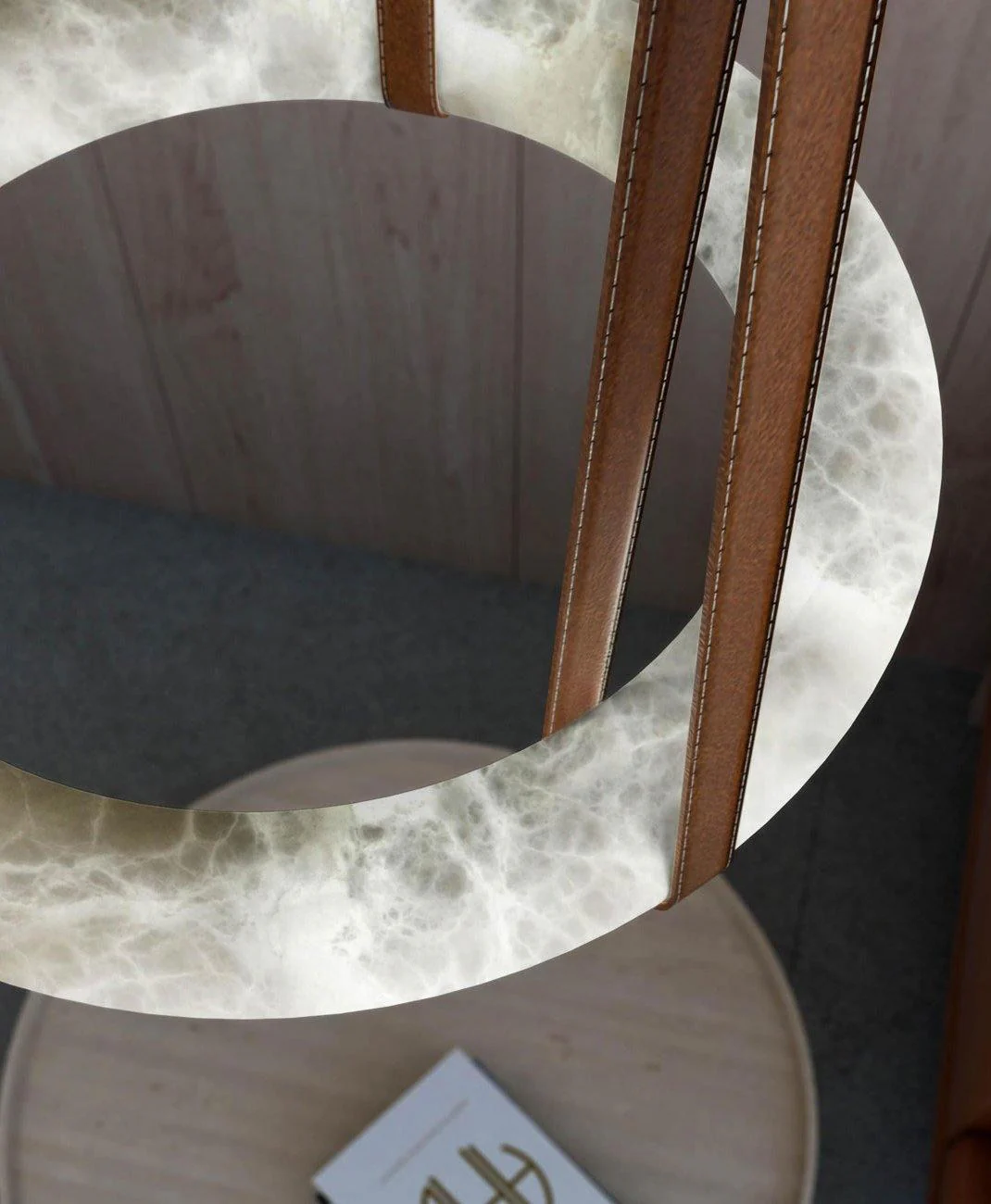 Oslo Pendant Alabaster Chandelier, Halo Ring Chandelier - Image 11
