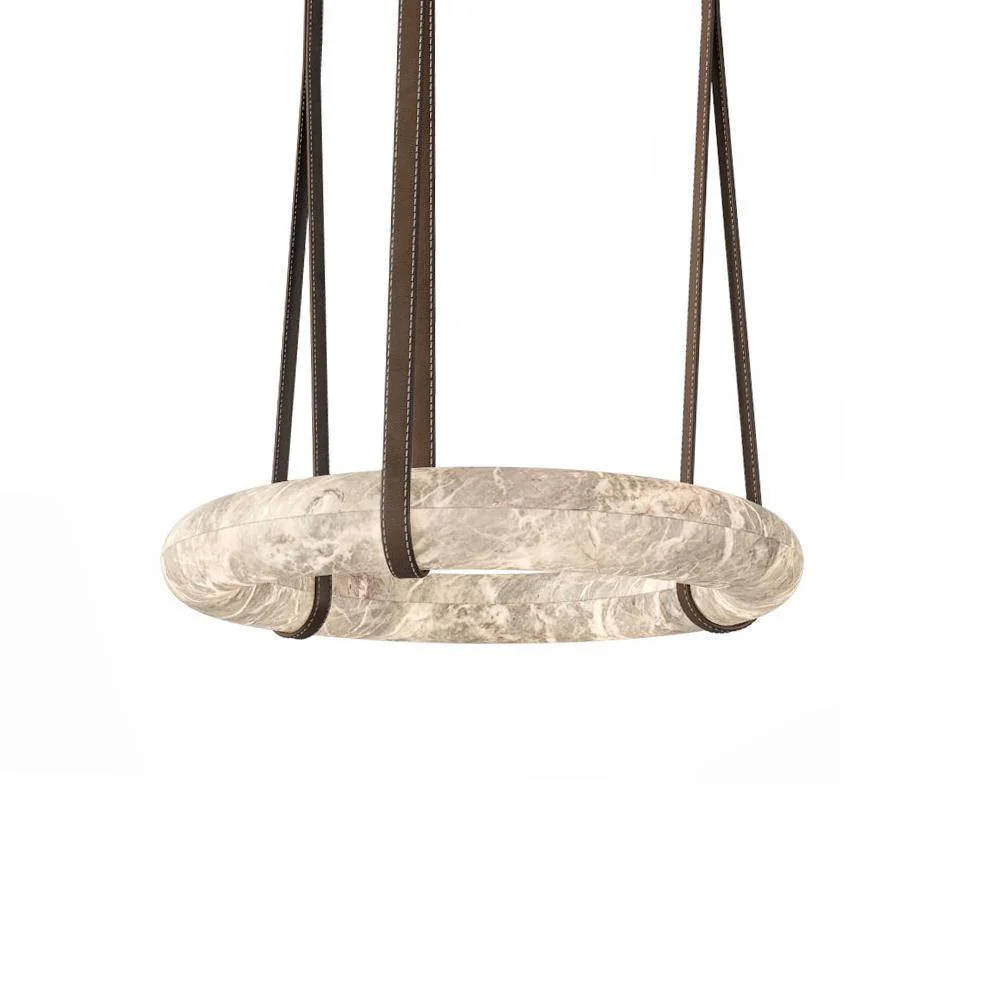 Oslo Pendant Alabaster Chandelier, Halo Ring Chandelier - Image 4