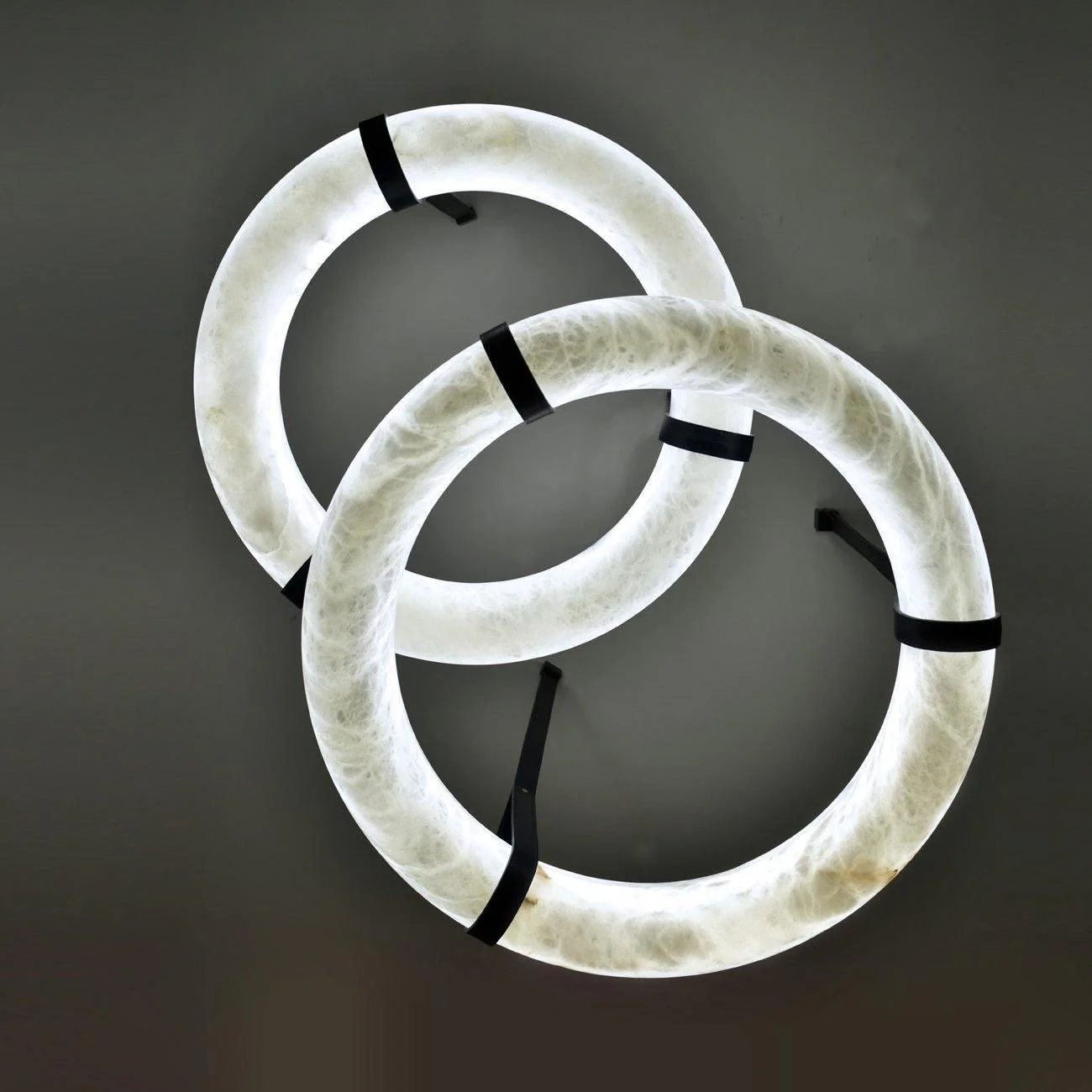 Oslo Pendant Alabaster Chandelier, Halo Ring Chandelier - Image 5
