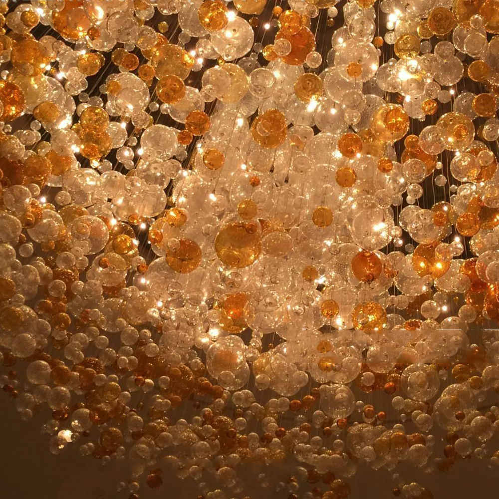 Oval flush mounted bubble chandelier - Image 2