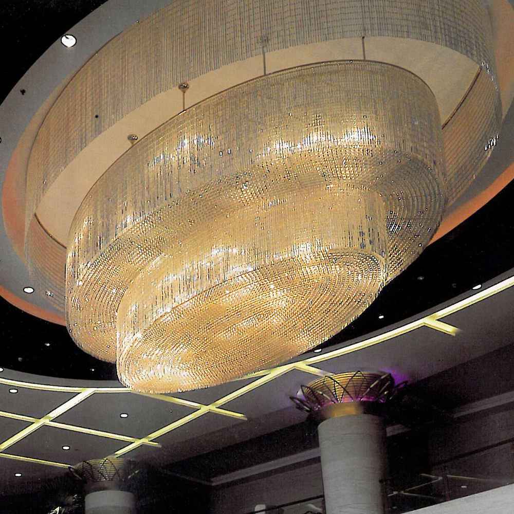 Oval flush mounted crystal chandelier - Image 3