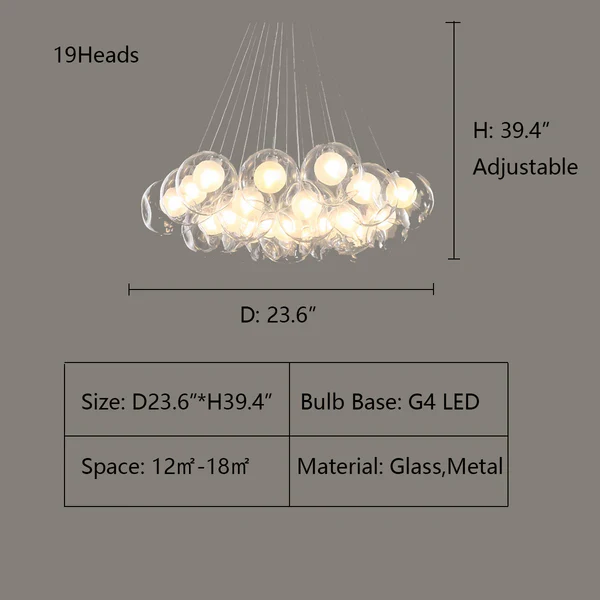 Oversize Modern Glass Ball Bubble Light Art Chandelier for Living/Dining Room/Clothing Store - Image 10