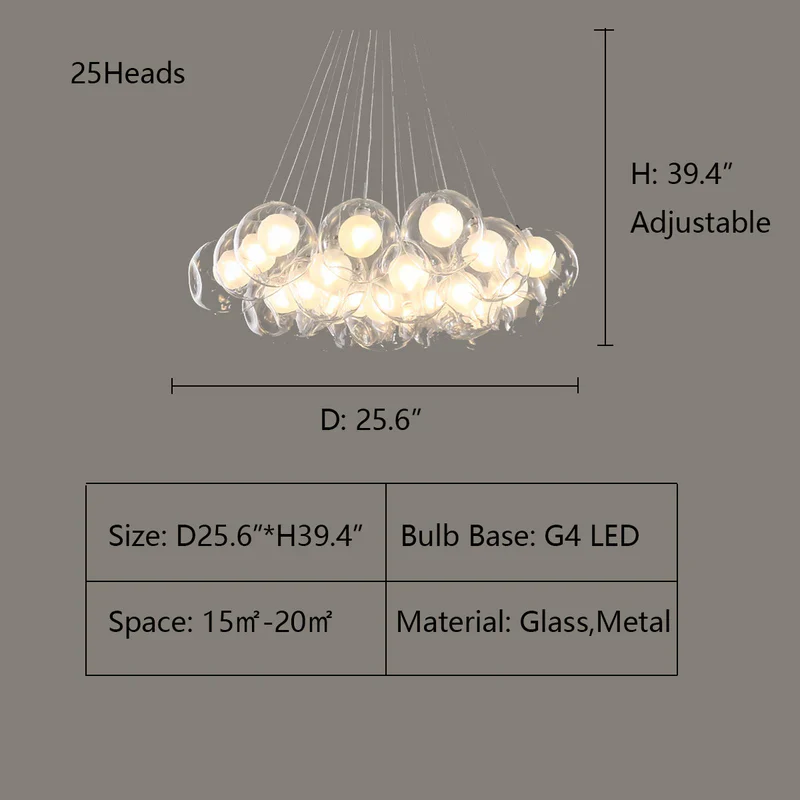 Oversize Modern Glass Ball Bubble Light Art Chandelier for Living/Dining Room/Clothing Store - Image 11
