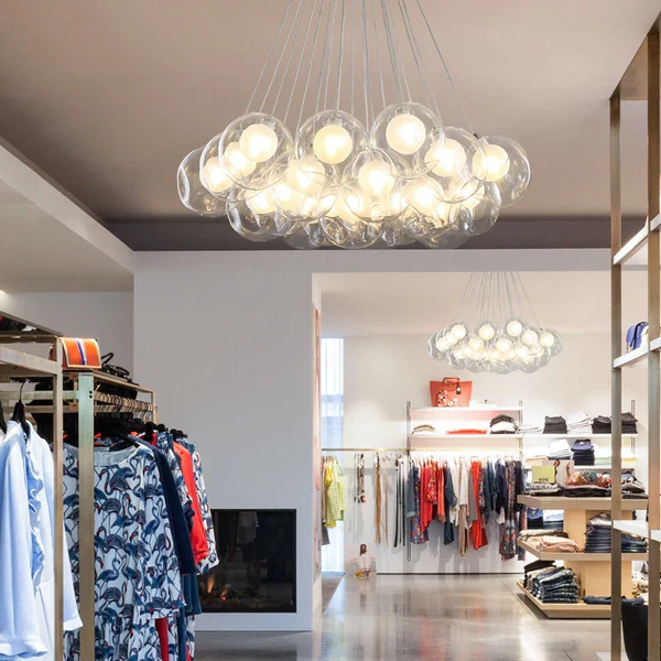 Oversize Modern Glass Ball Bubble Light Art Chandelier for Living/Dining Room/Clothing Store - Image 4