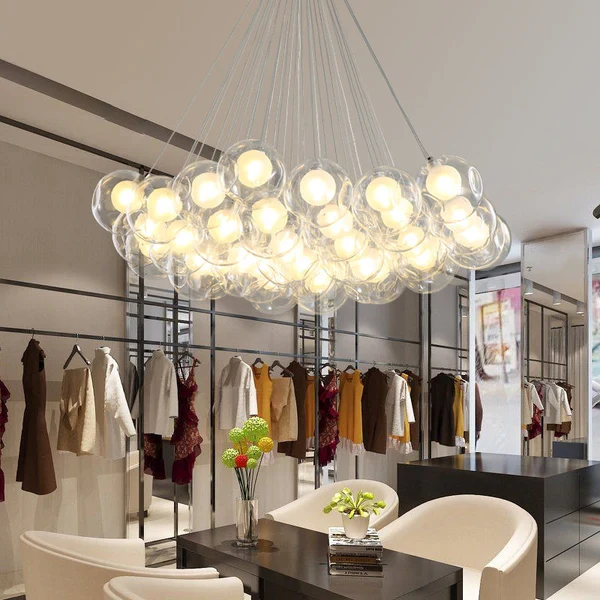 Oversize Modern Glass Ball Bubble Light Art Chandelier for Living/Dining Room/Clothing Store - Image 5