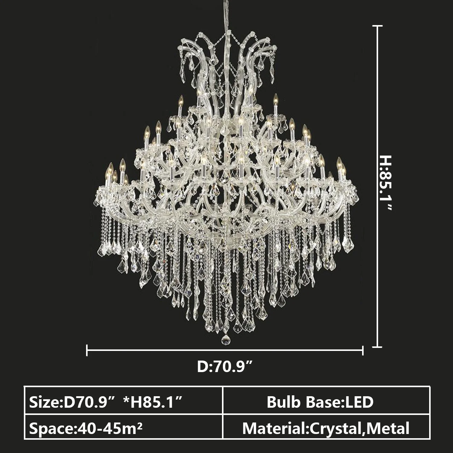 Oversized European Chrome Classic Candle Branch Crystal Chandelier for 2-Story/Duplex Buildings - Image 10