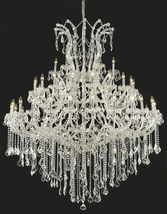 Oversized European Chrome Classic Candle Branch Crystal Chandelier for 2-Story/Duplex Buildings - Image 4