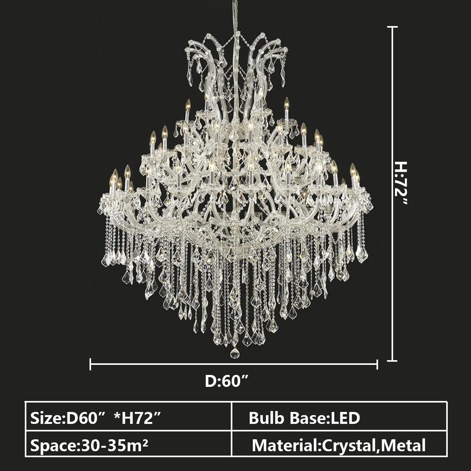 Oversized European Chrome Classic Candle Branch Crystal Chandelier for 2-Story/Duplex Buildings - Image 8
