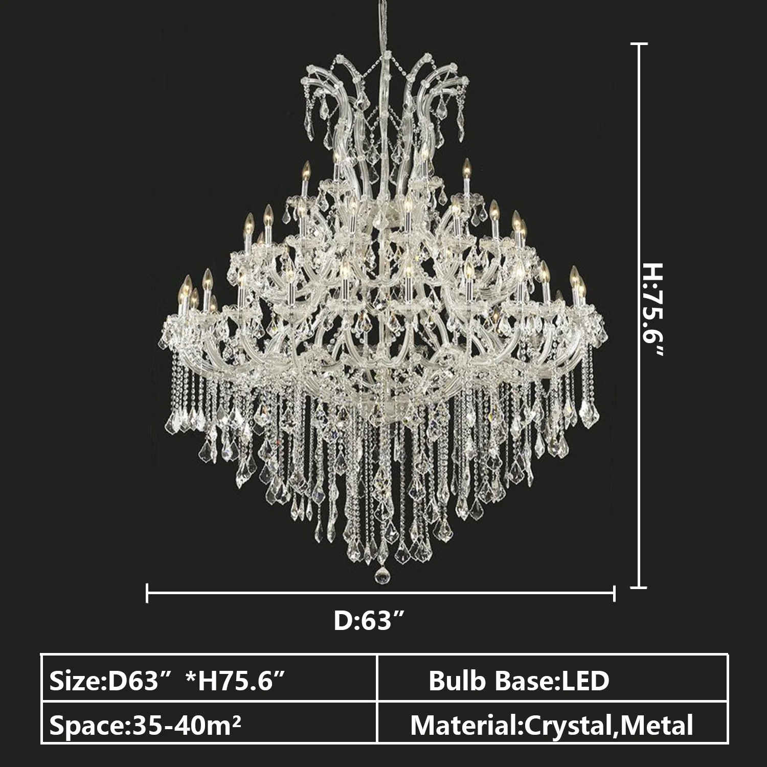 Oversized European Chrome Classic Candle Branch Crystal Chandelier for 2-Story/Duplex Buildings - Image 9