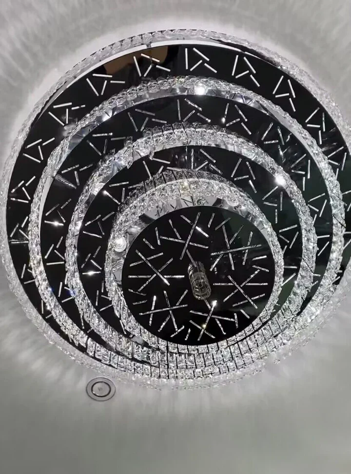 Oversized Modern Creative Flush Mount Round Multi-layers Crystal Pendant Chandelier for Living/Dining Room/Hallway - Image 10