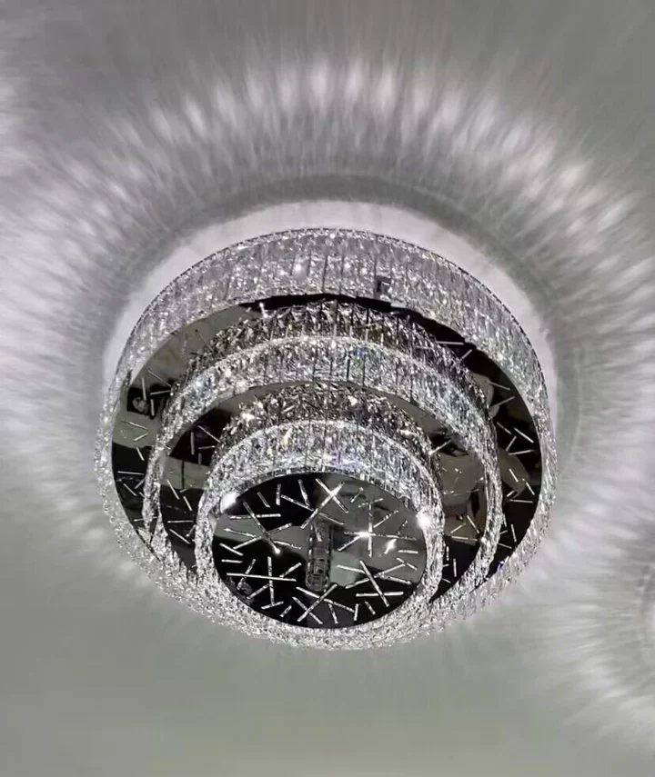 Oversized Modern Creative Flush Mount Round Multi-layers Crystal Pendant Chandelier for Living/Dining Room/Hallway - Image 6