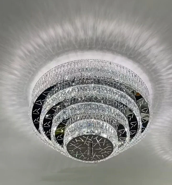 Oversized Modern Creative Flush Mount Round Multi-layers Crystal Pendant Chandelier for Living/Dining Room/Hallway - Image 9