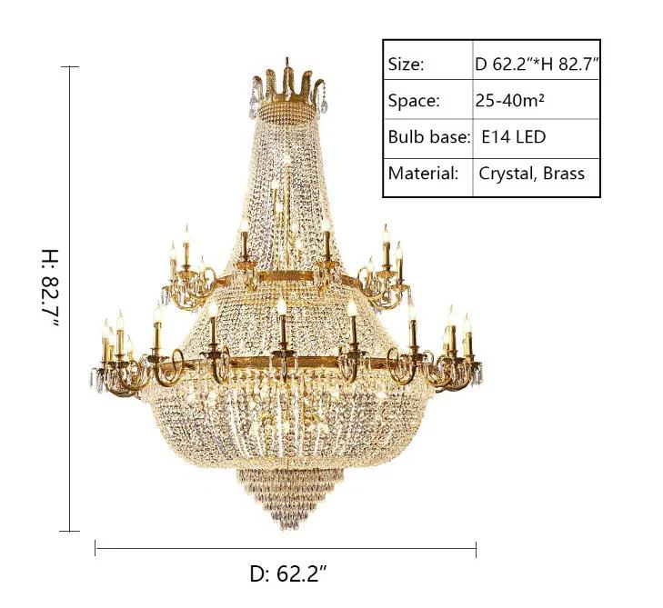 Oversized Luxury Double-layers Golden French Style Crystal Chandelier for Living/Dinning Room/Foyer/Hallway/Staircase - Image 5
