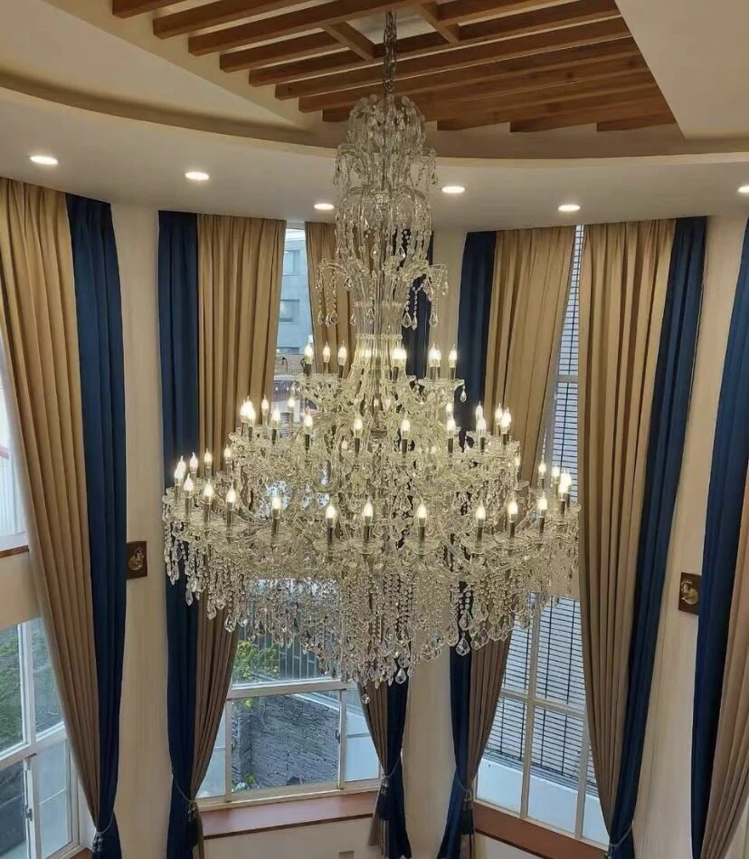 Oversized Luxury Traditional Gold/Chrome Candle Branch Crystal Chandelier for 2-story/Duplex Buildings - Image 10