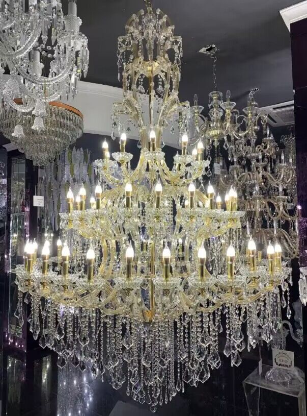 Oversized Luxury Traditional Gold/Chrome Candle Branch Crystal Chandelier for 2-story/Duplex Buildings - Image 13