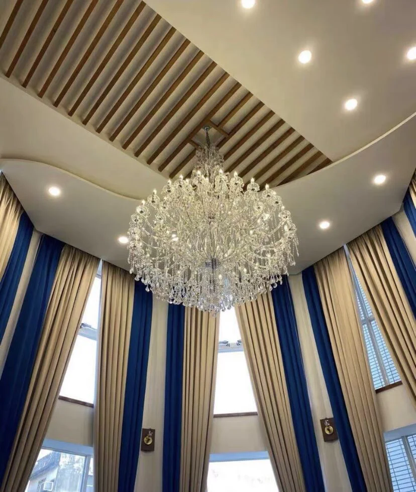 Oversized Luxury Traditional Gold/Chrome Candle Branch Crystal Chandelier for 2-story/Duplex Buildings - Image 14
