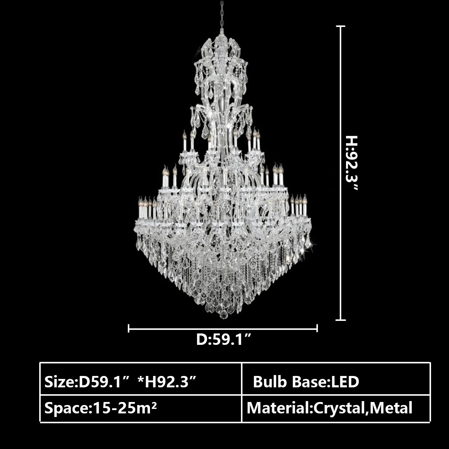 Oversized Luxury Traditional Gold/Chrome Candle Branch Crystal Chandelier for 2-story/Duplex Buildings - Image 15