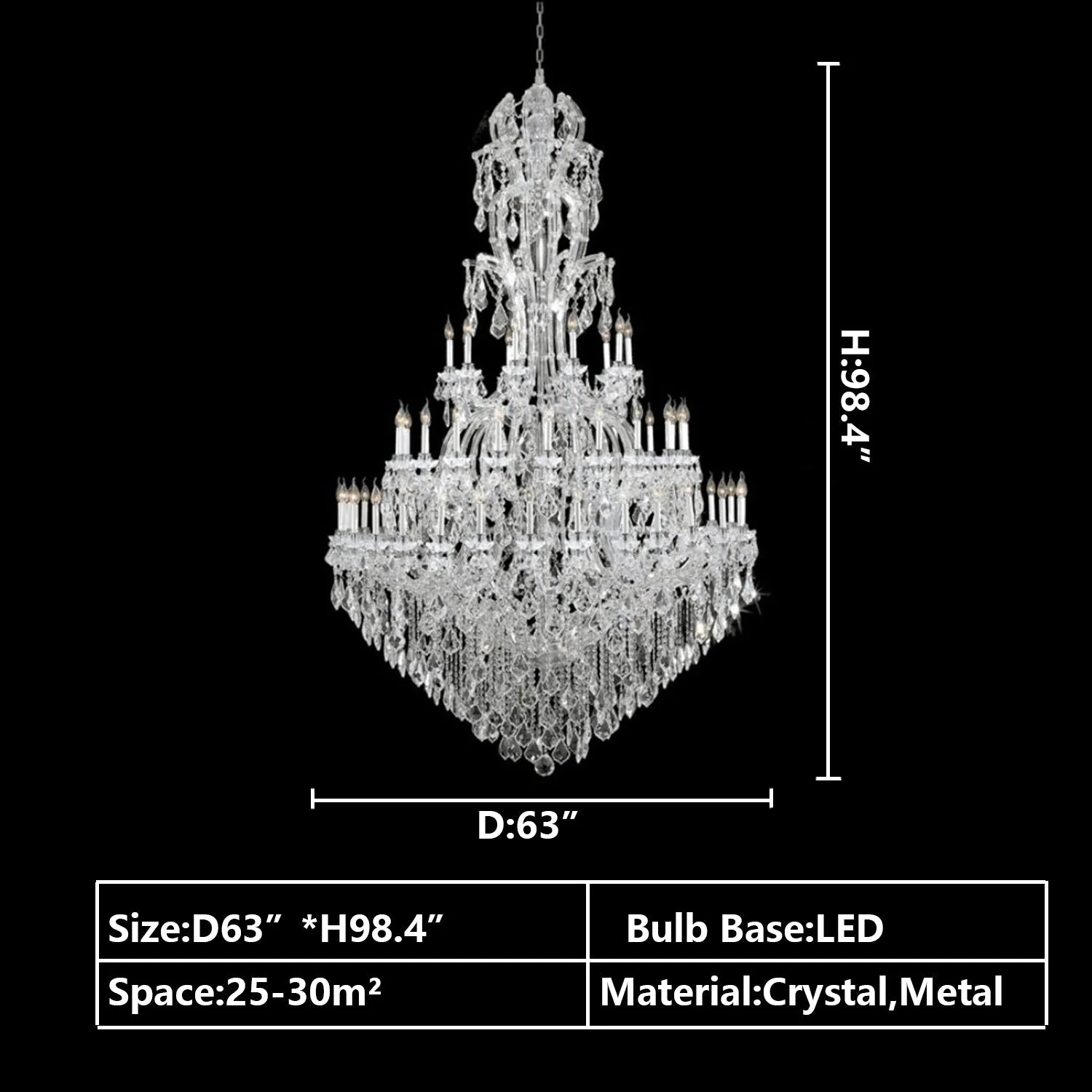 Oversized Luxury Traditional Gold/Chrome Candle Branch Crystal Chandelier for 2-story/Duplex Buildings - Image 16