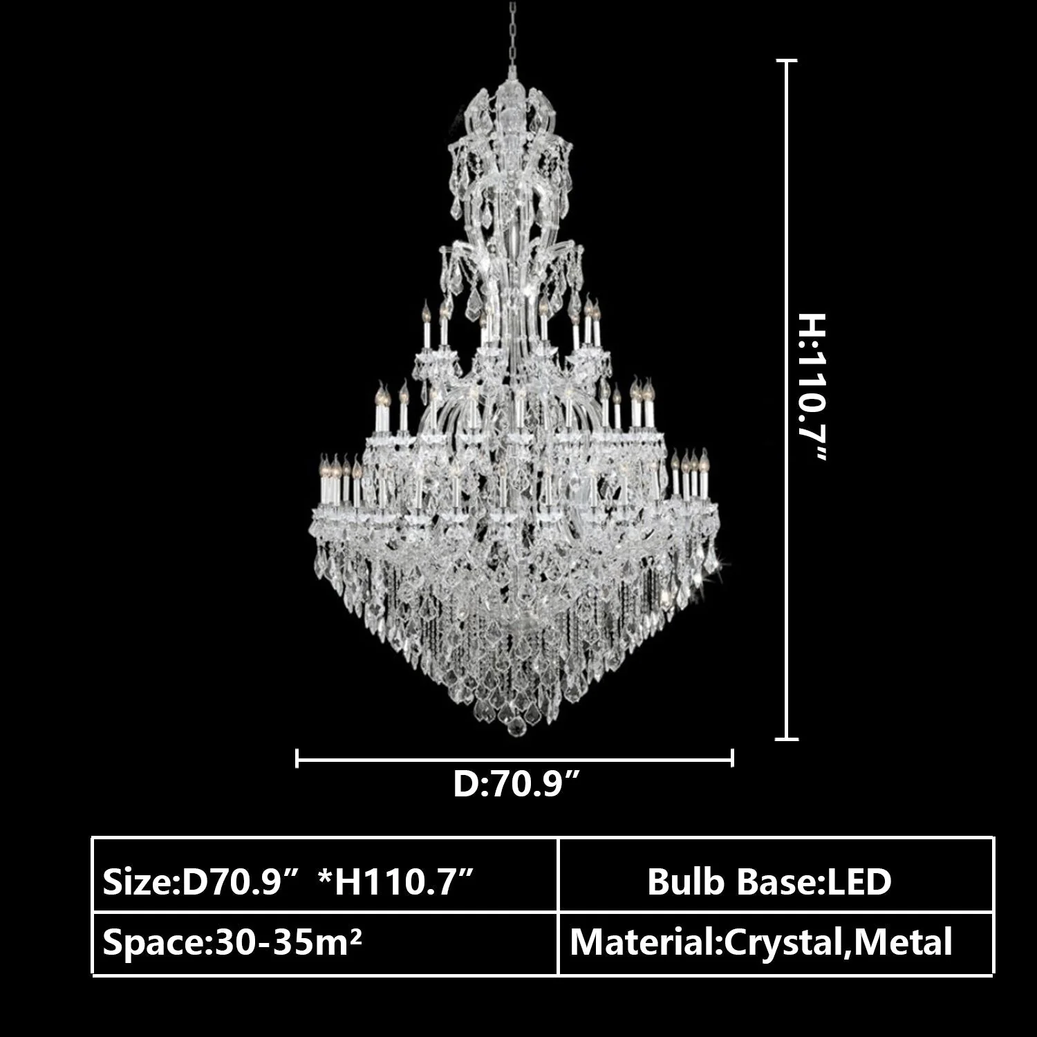 Oversized Luxury Traditional Gold/Chrome Candle Branch Crystal Chandelier for 2-story/Duplex Buildings - Image 17