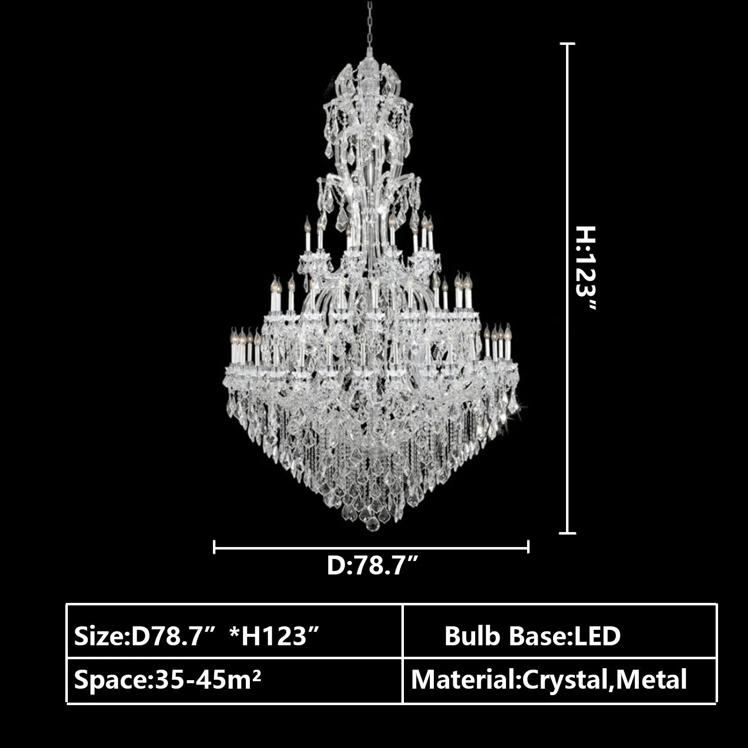 Oversized Luxury Traditional Gold/Chrome Candle Branch Crystal Chandelier for 2-story/Duplex Buildings - Image 18