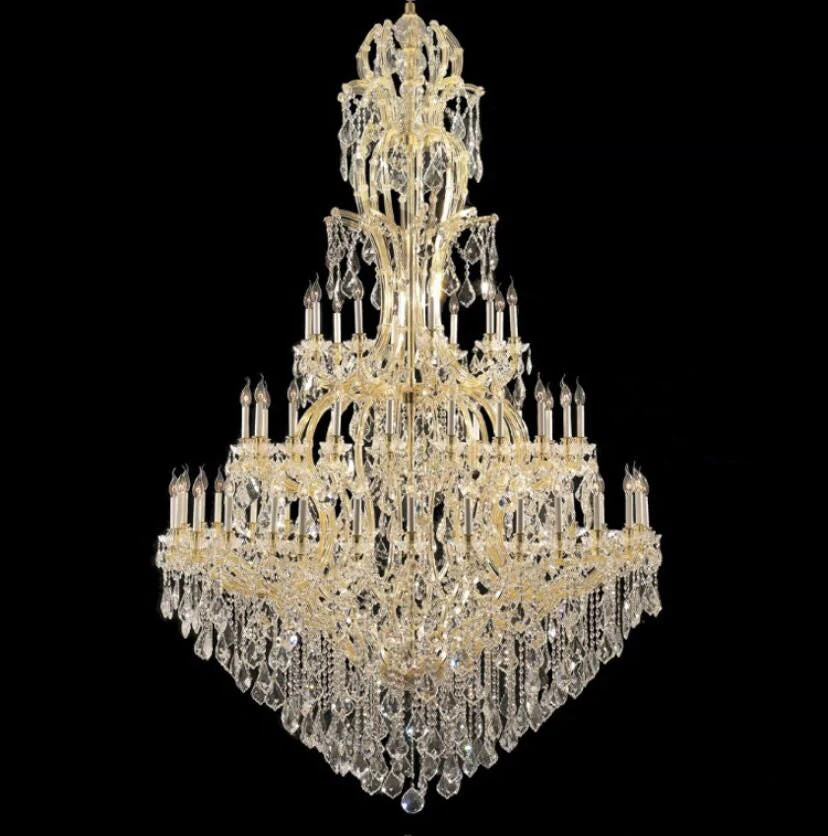 Oversized Luxury Traditional Gold/Chrome Candle Branch Crystal Chandelier for 2-story/Duplex Buildings - Image 5
