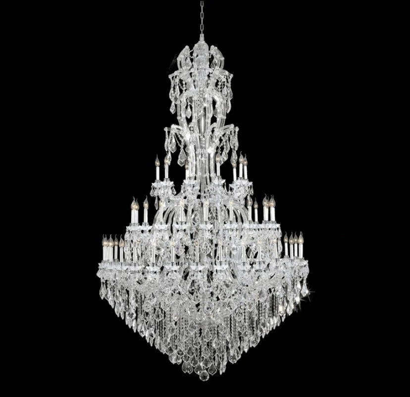 Oversized Luxury Traditional Gold/Chrome Candle Branch Crystal Chandelier for 2-story/Duplex Buildings - Image 6