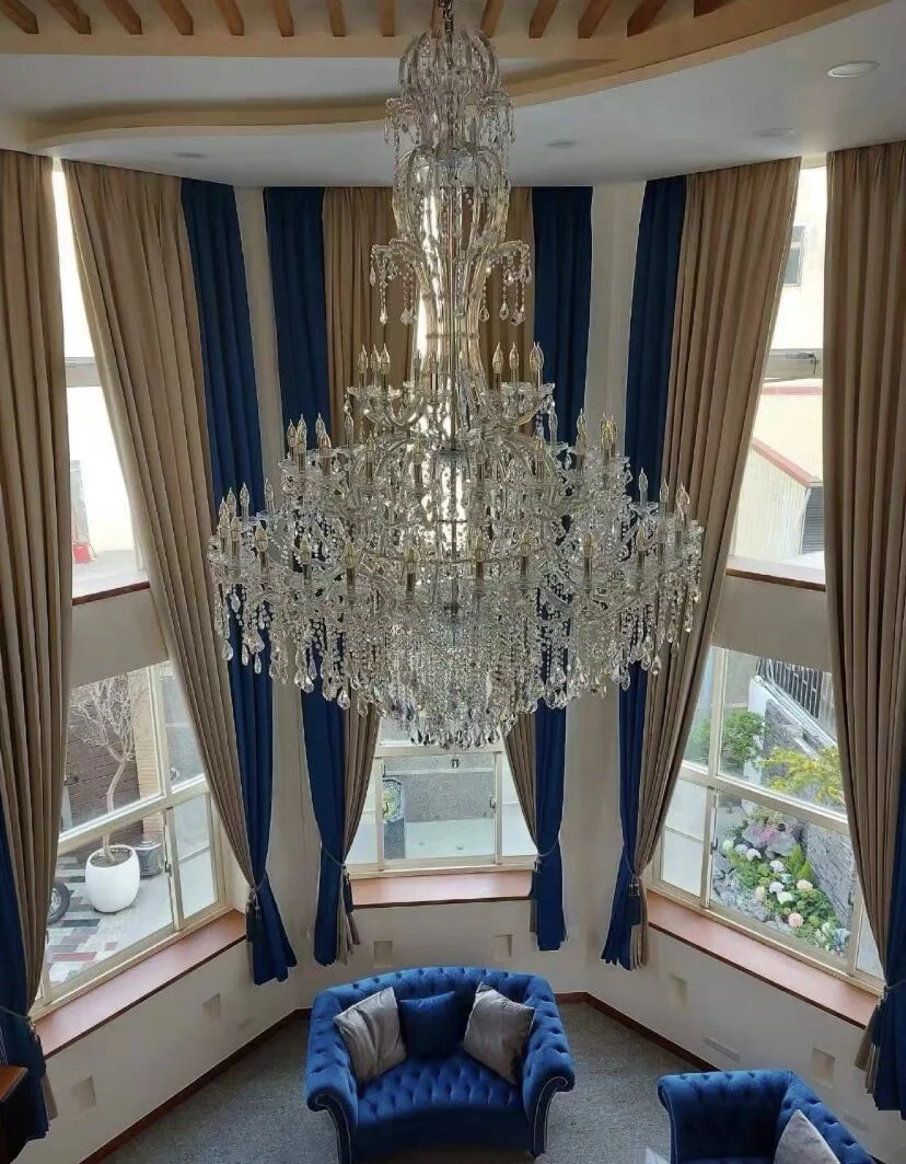 Oversized Luxury Traditional Gold/Chrome Candle Branch Crystal Chandelier for 2-story/Duplex Buildings - Image 9
