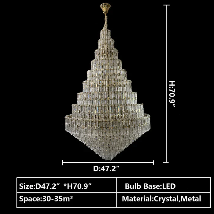 Oversized Multi-layers Honeycomb Luxury Ceiling Crystal Chandelier For Big Hallway/Foyer/Entryway - Image 12
