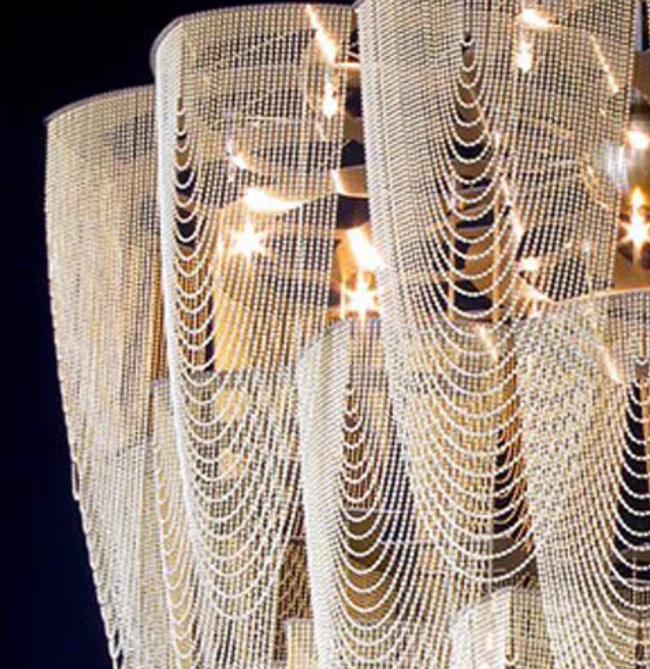 Oversized Post-Modern Aluminium Chain Tassel Pendant Chandelier for Large Living Room/Staircase/Villa - Image 18