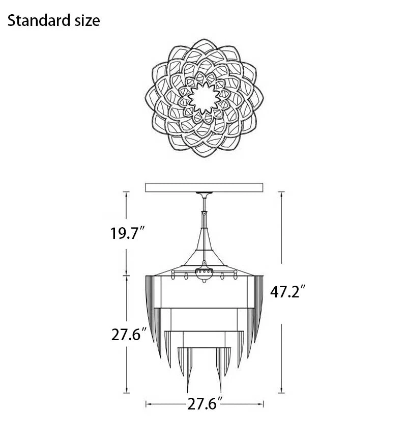 Oversized Post-Modern Aluminium Chain Tassel Pendant Chandelier for Large Living Room/Staircase/Villa - Image 19