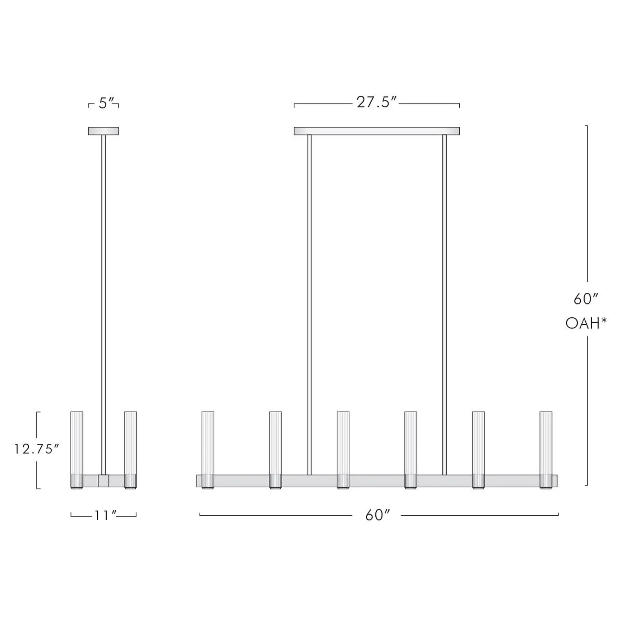 Pastis Linear Chandelier 60''W - Image 7