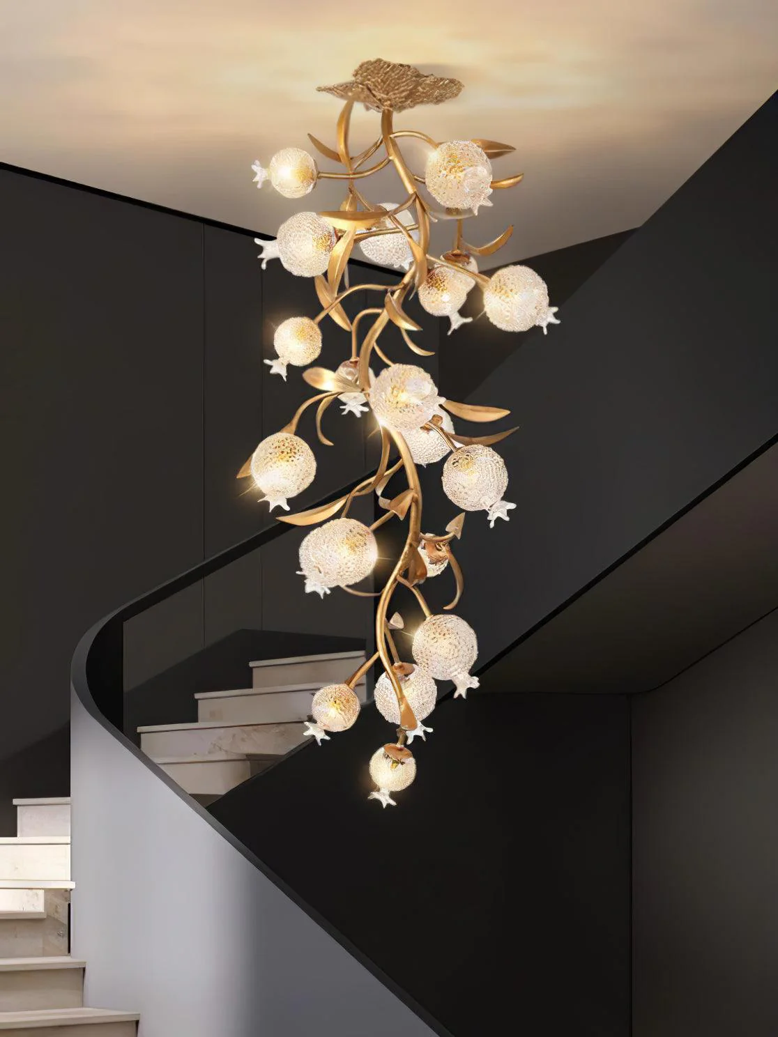 Pomegranate Brass Branch Chandelier - Image 15