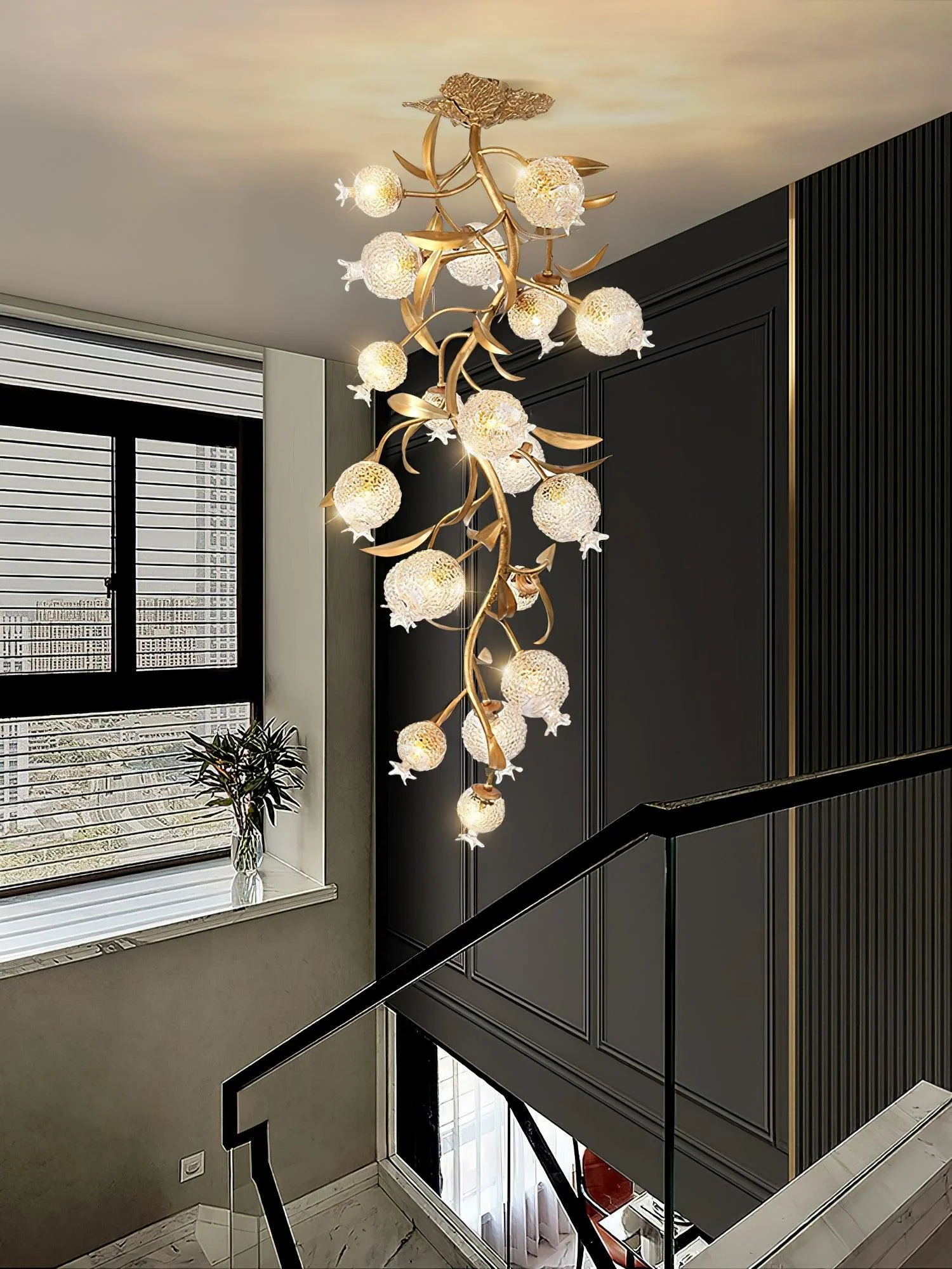 Pomegranate Brass Branch Chandelier - Image 19