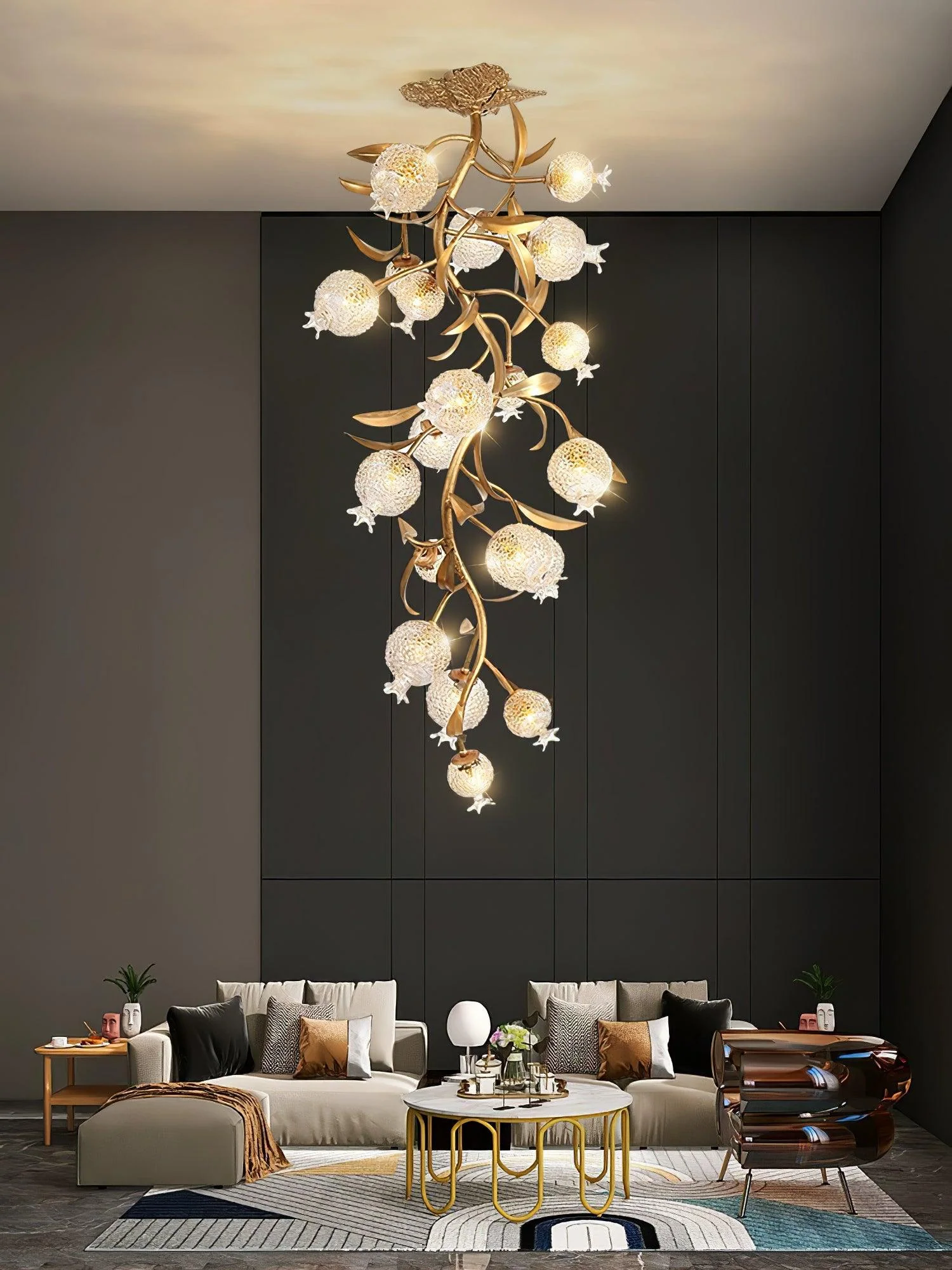 Pomegranate Brass Branch Chandelier - Image 5