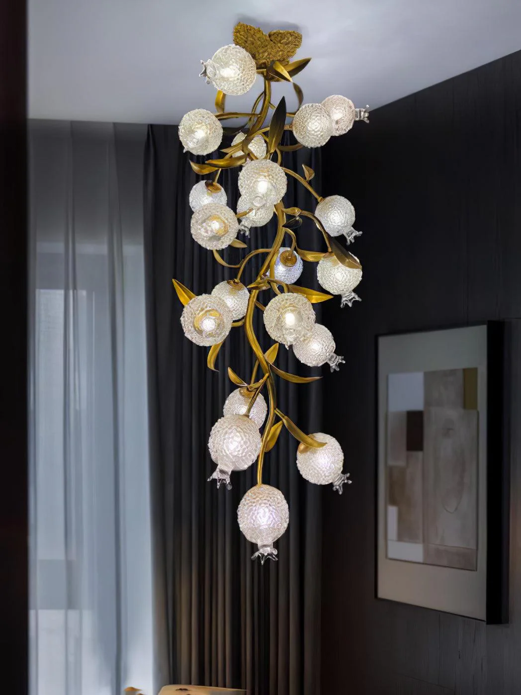 Pomegranate Brass Branch Chandelier - Image 9