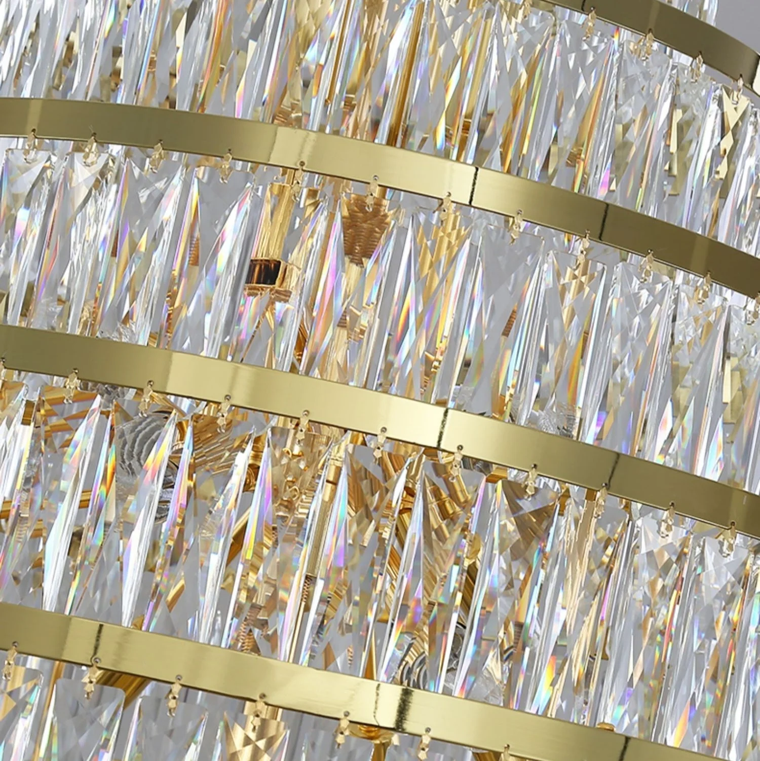 Honeycomb Shaped Ceiling Chandelier Extra Large Crystal Light Fixture For Foyer Staircase/ Entryway In Gold Finish - Image 9