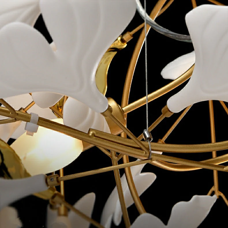 Ceramics Ginkgo Leaves Twig Chandelier Tree Branch Shaped Pendant Light For High Ceiling Living Room Hotel Hall - Image 25
