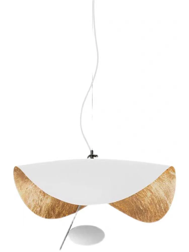 Designer Model Modern Art Hat Shape Gold Leaf Pendant Chandelier for Living/Dining Room - Image 17
