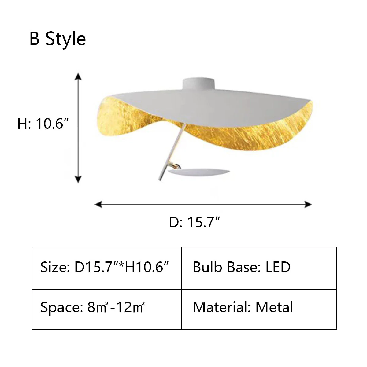 Designer Model Modern Art Hat Shape Gold Leaf Pendant Chandelier for Living/Dining Room - Image 21