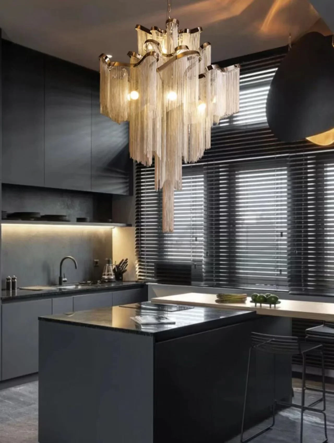 Post-Modern Extra Large Stainless Steel Long Tassel Chandelier for Large Living Room / Staircase / Villa / Duplexes - Image 4