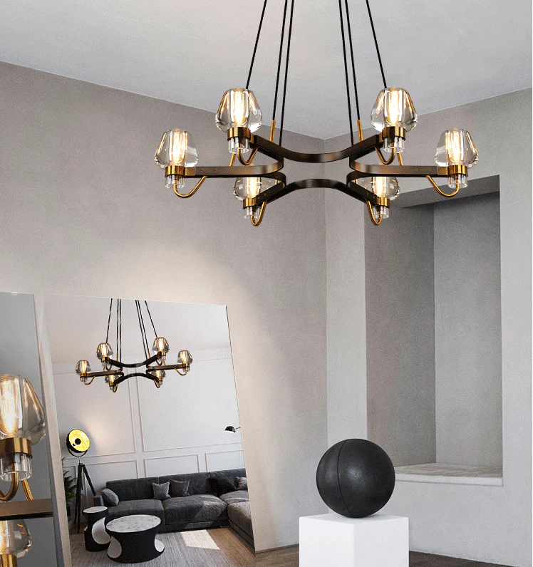 Post-modern Light Luxury Full Brass Chandelier for Living Room/Bedroom - Image 4