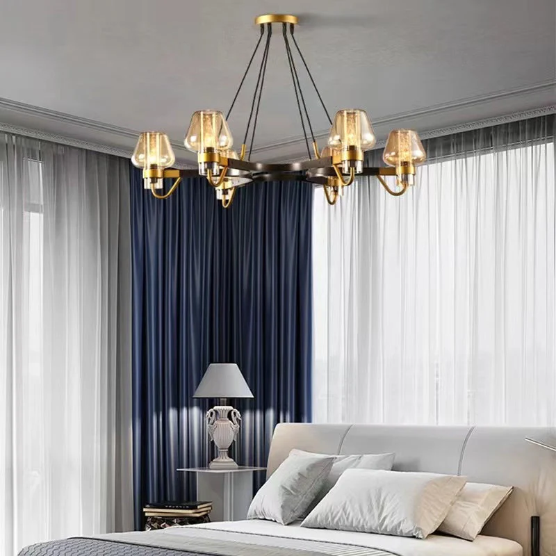 Post-modern Light Luxury Full Brass Chandelier for Living Room/Bedroom - Image 6