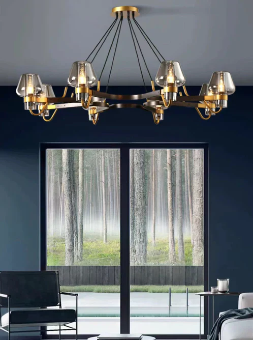 Post-modern Light Luxury Full Brass Chandelier for Living Room/Bedroom - Image 7