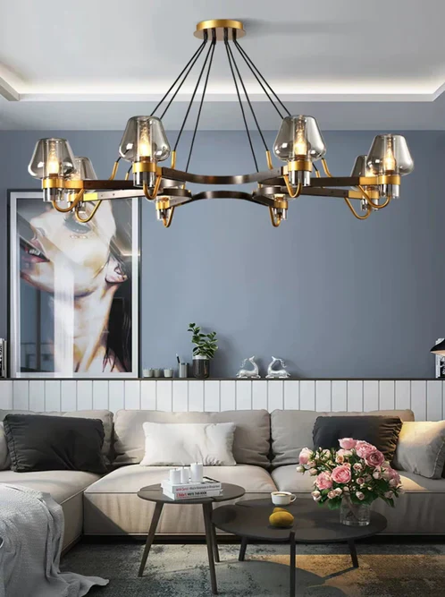 Post-modern Light Luxury Full Brass Chandelier for Living Room/Bedroom - Image 8